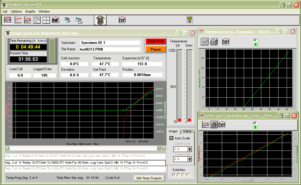 DilaSoft V3 dilatometer high temperature viscometer software